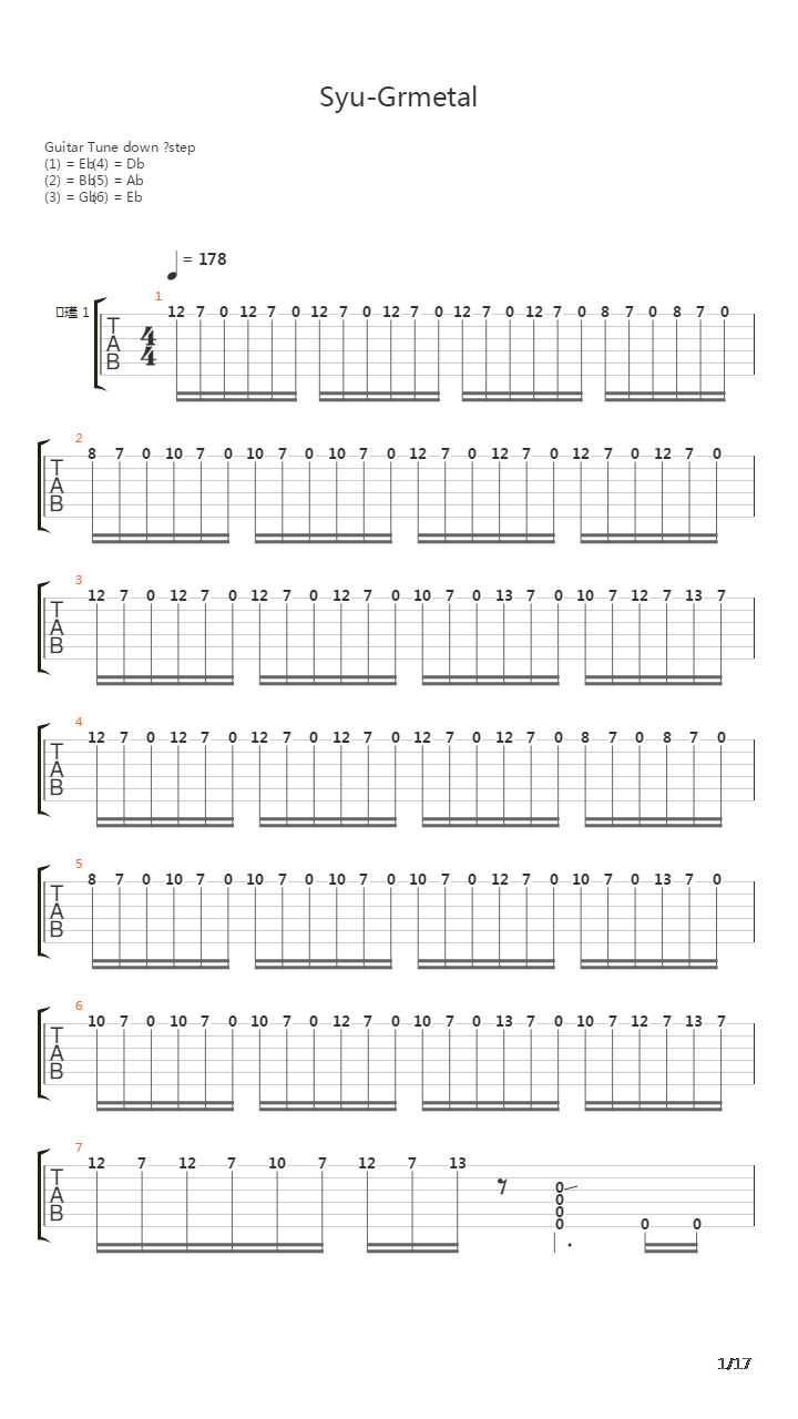 Grmetal吉他谱