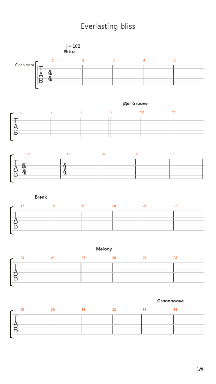 Everlasting Bliss吉他谱