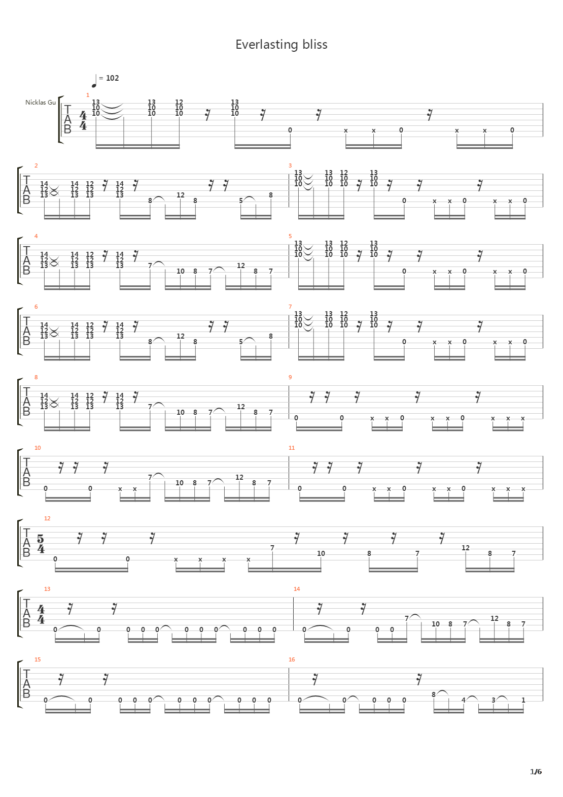 Everlasting Bliss吉他谱