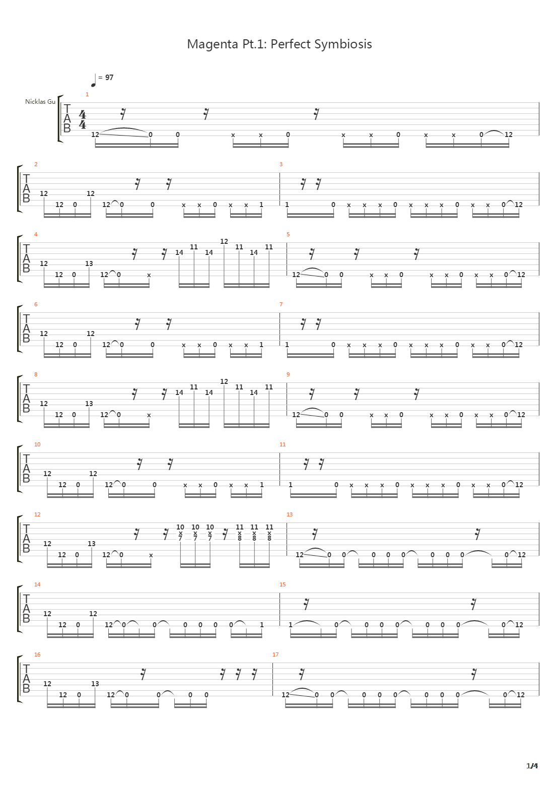 Magenta Pt1 Perfect Symbiosis吉他谱