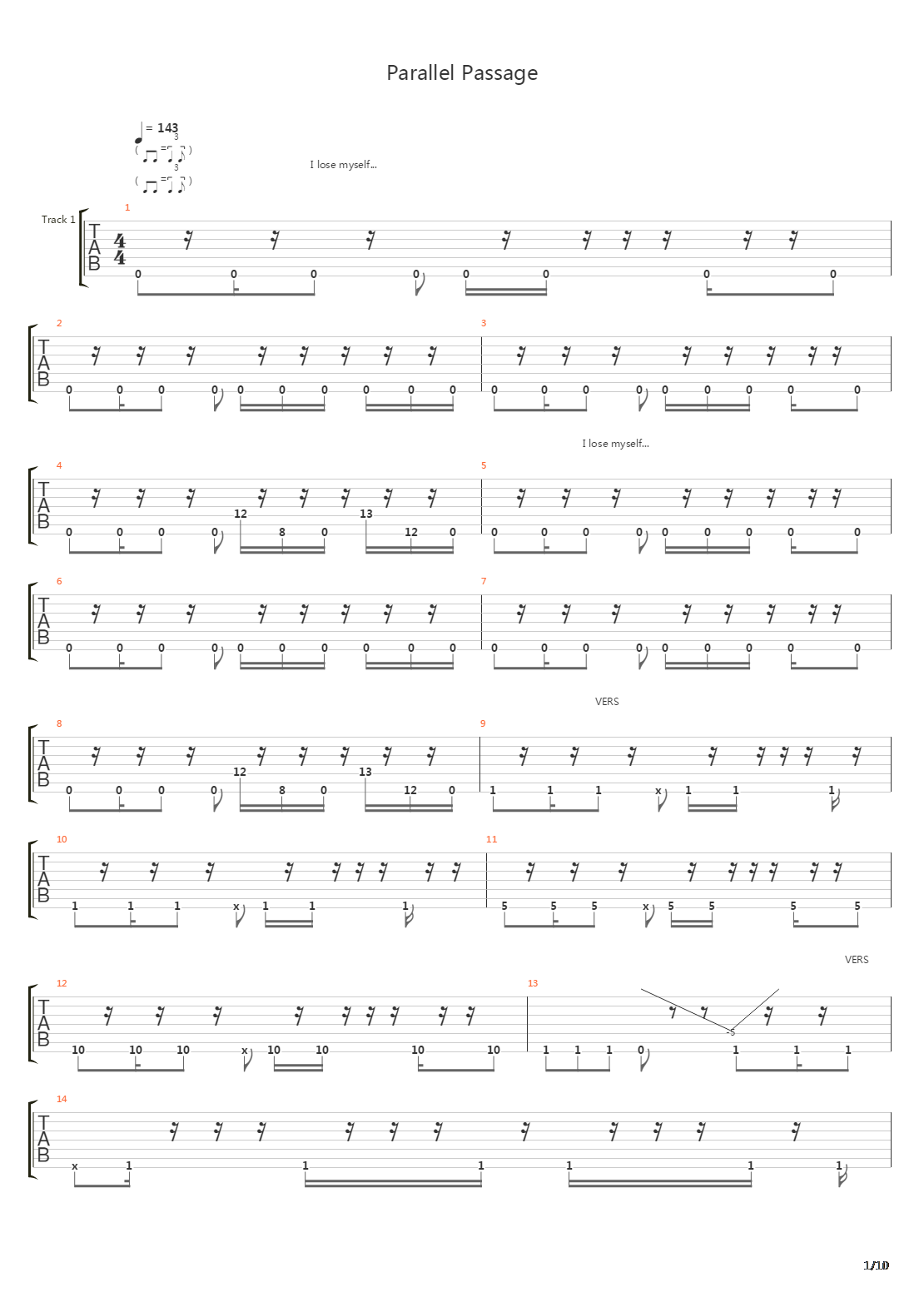 Parallel Passage吉他谱