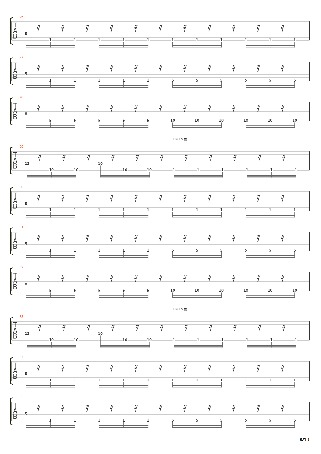 Parallel Passage吉他谱