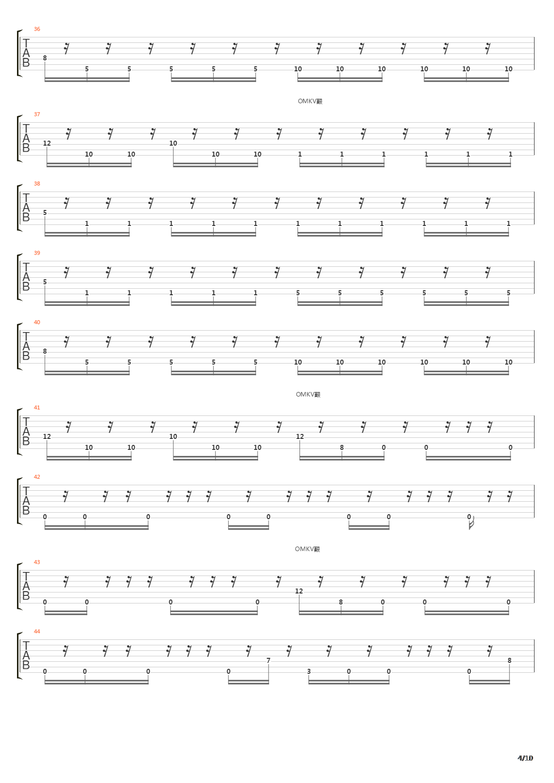 Parallel Passage吉他谱