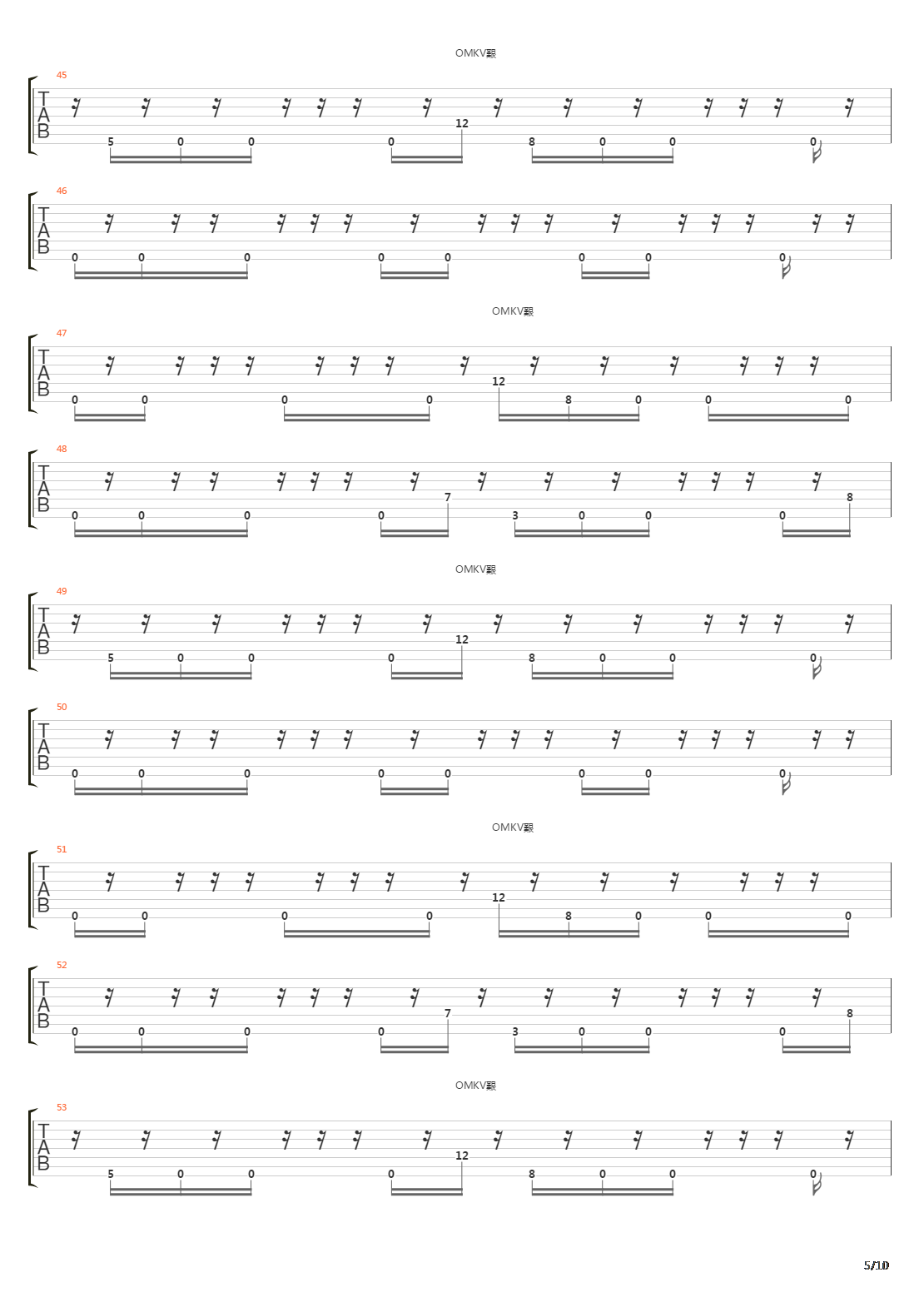 Parallel Passage吉他谱