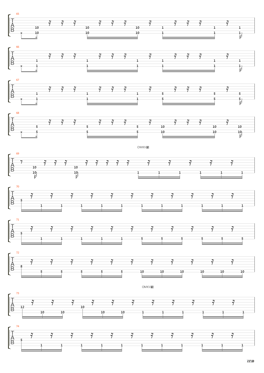 Parallel Passage吉他谱