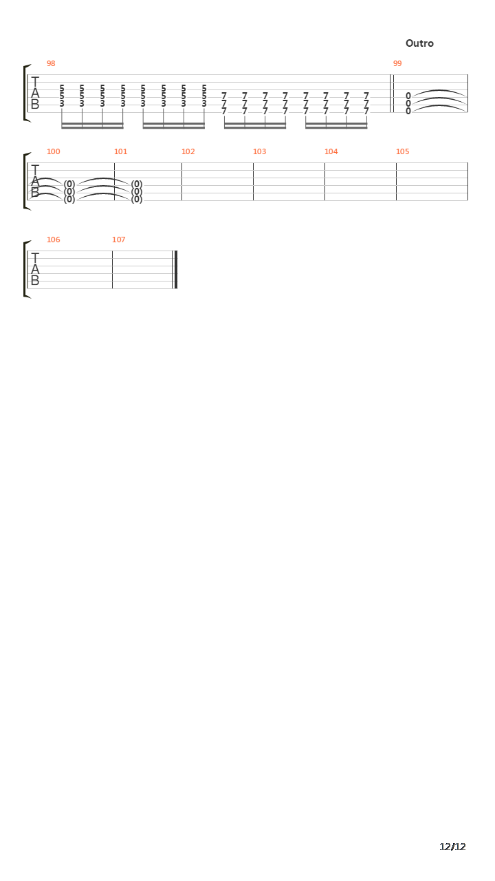 Absence Of Trust吉他谱