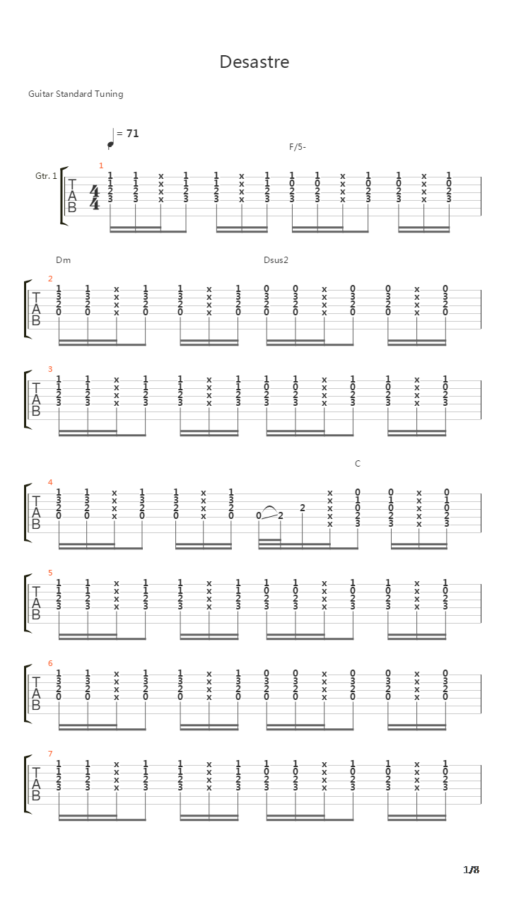Desastre吉他谱