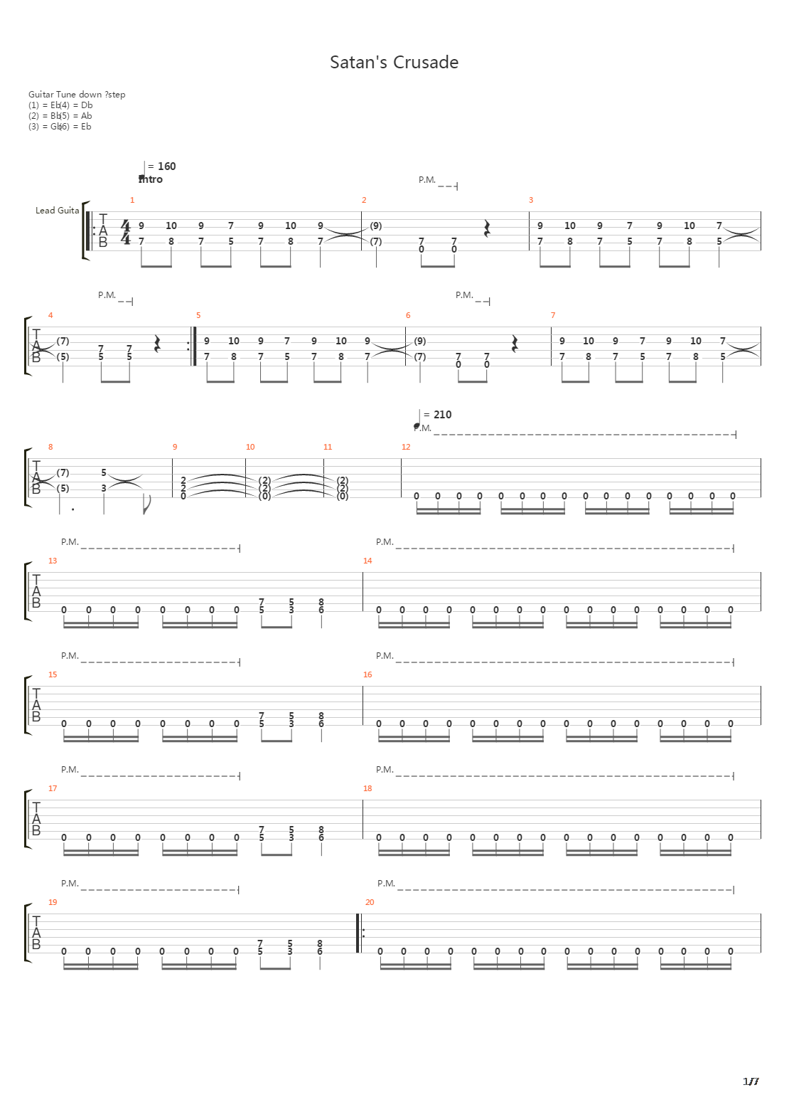 Satans Crusade吉他谱