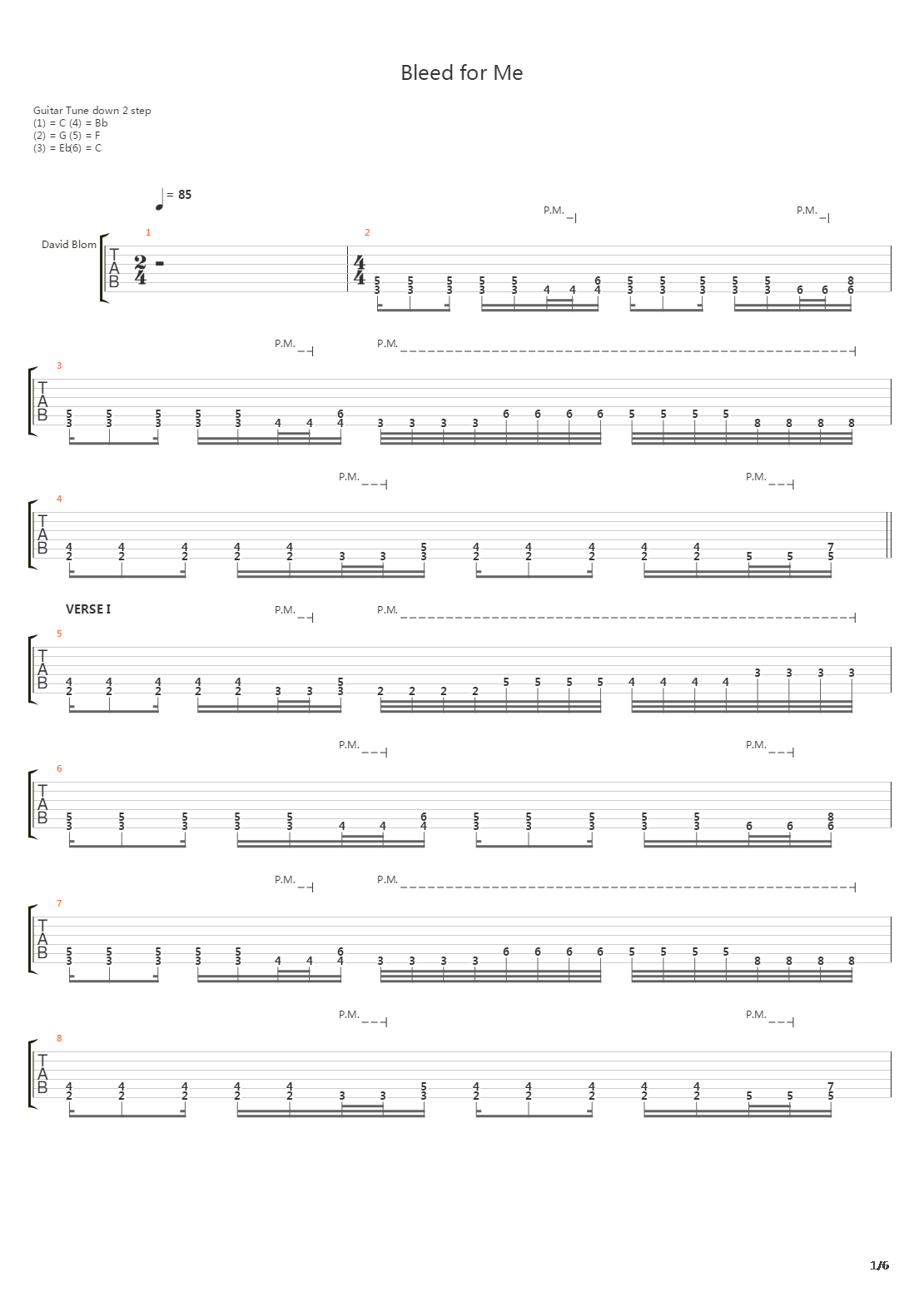 Bleed For Me吉他谱
