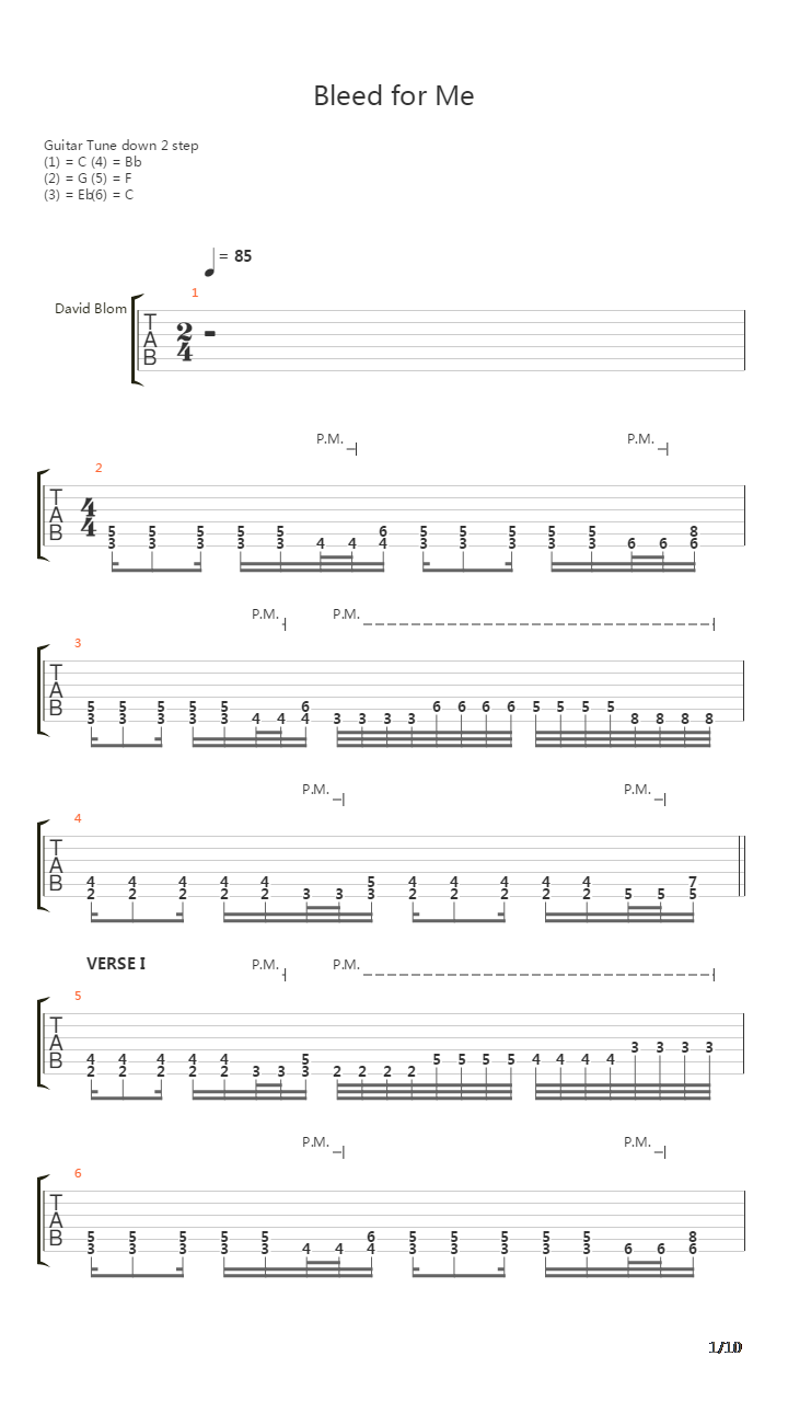 Bleed For Me吉他谱