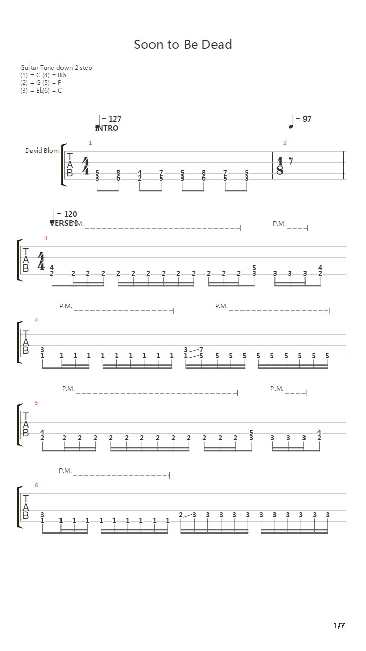 Soon To Be Dead吉他谱
