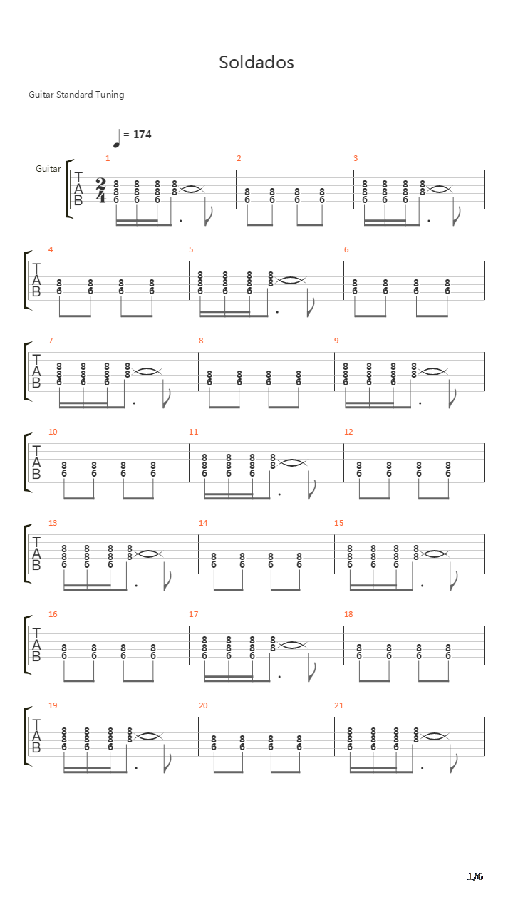 Soldados吉他谱