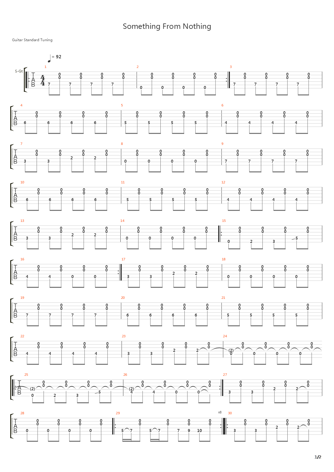 Something From Nothing吉他谱