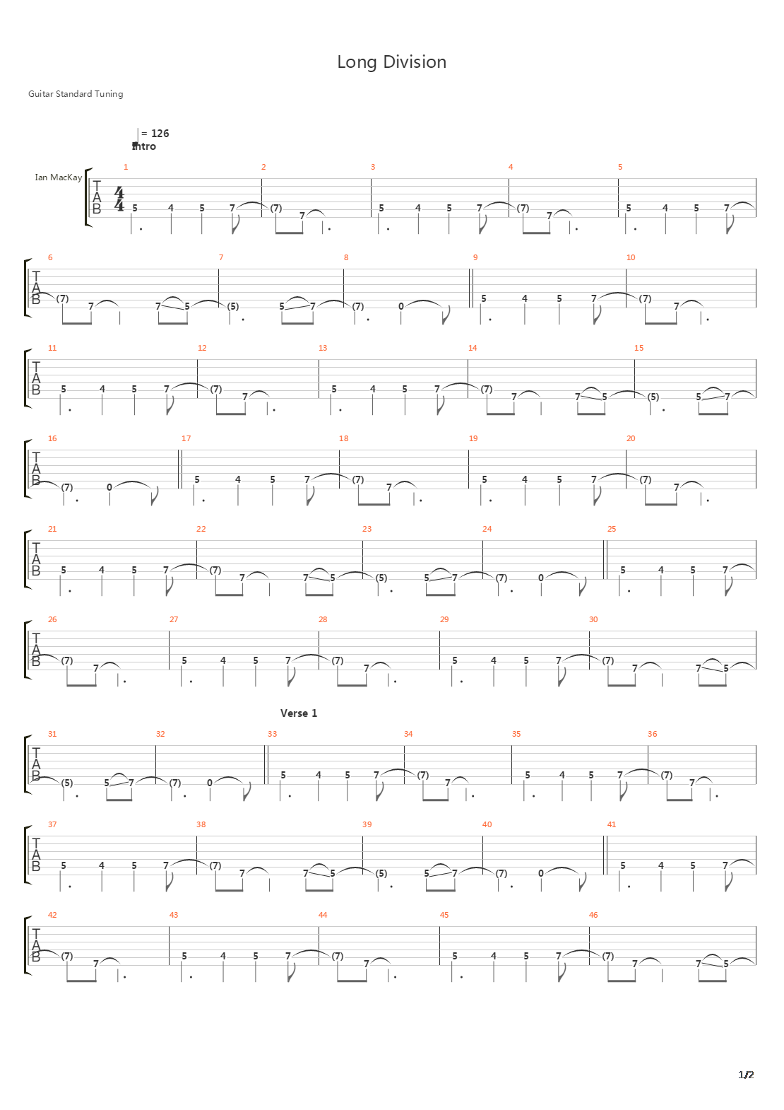 Long Division吉他谱