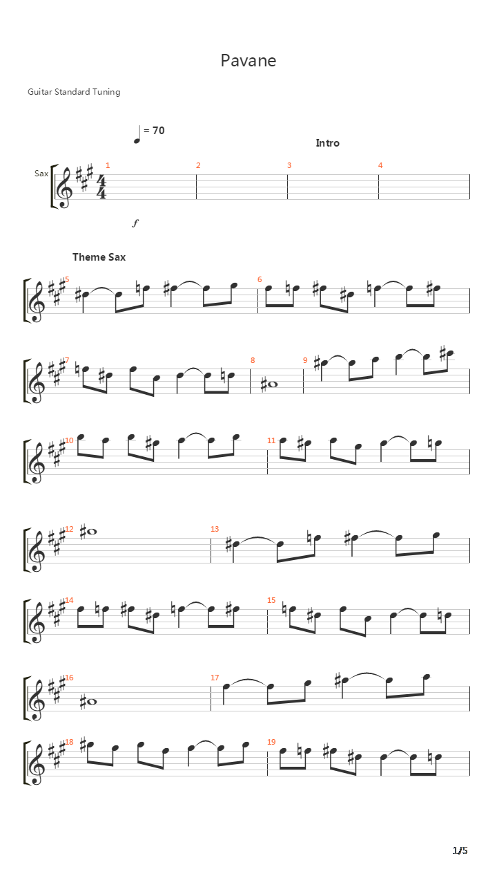 Pavane吉他谱