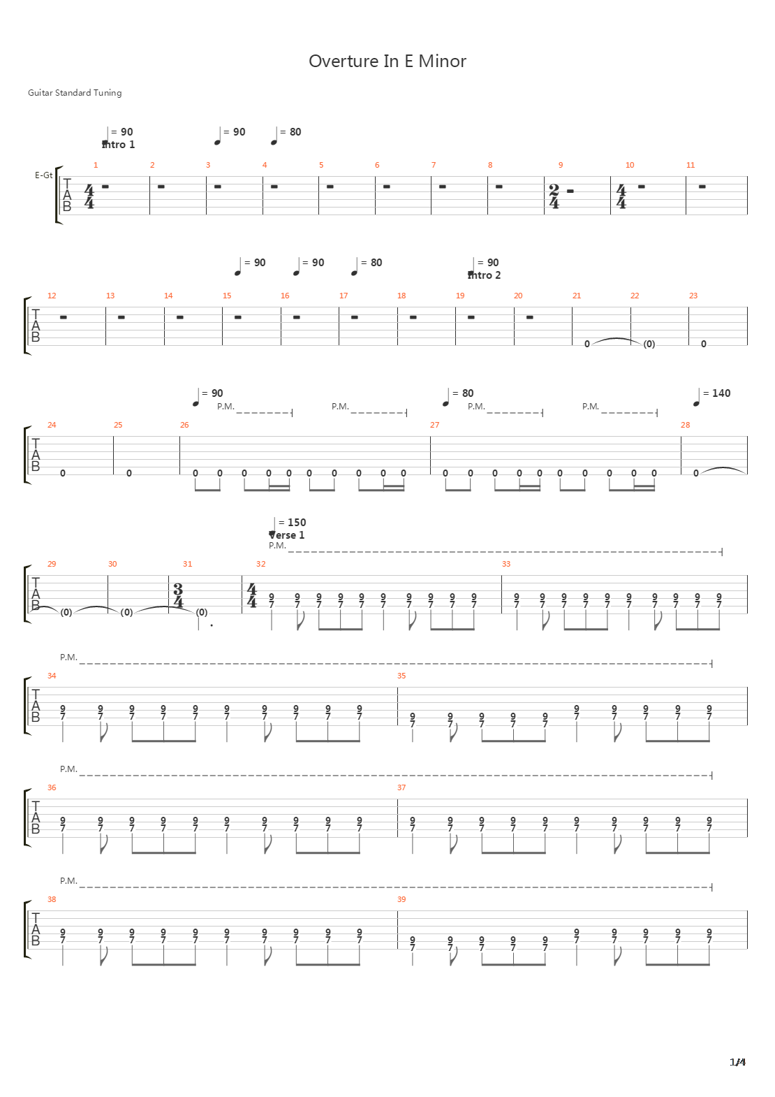 Overture In E Minor吉他谱