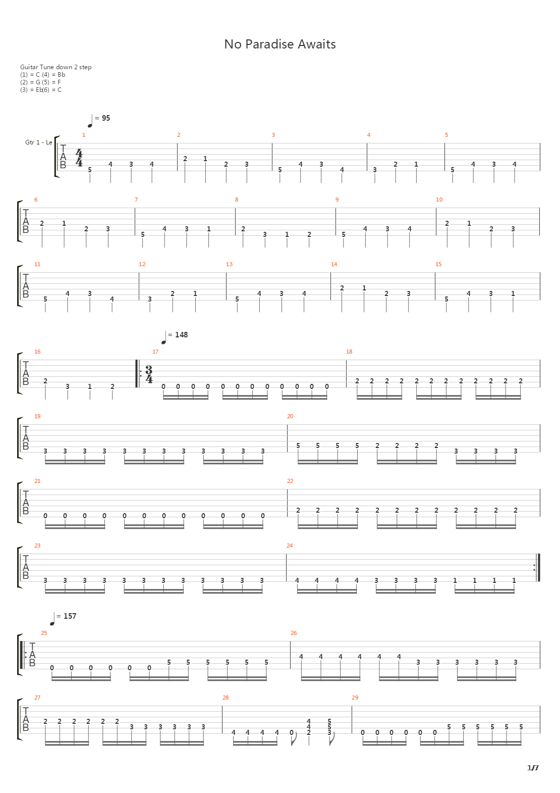 No Paradise Awaits吉他谱