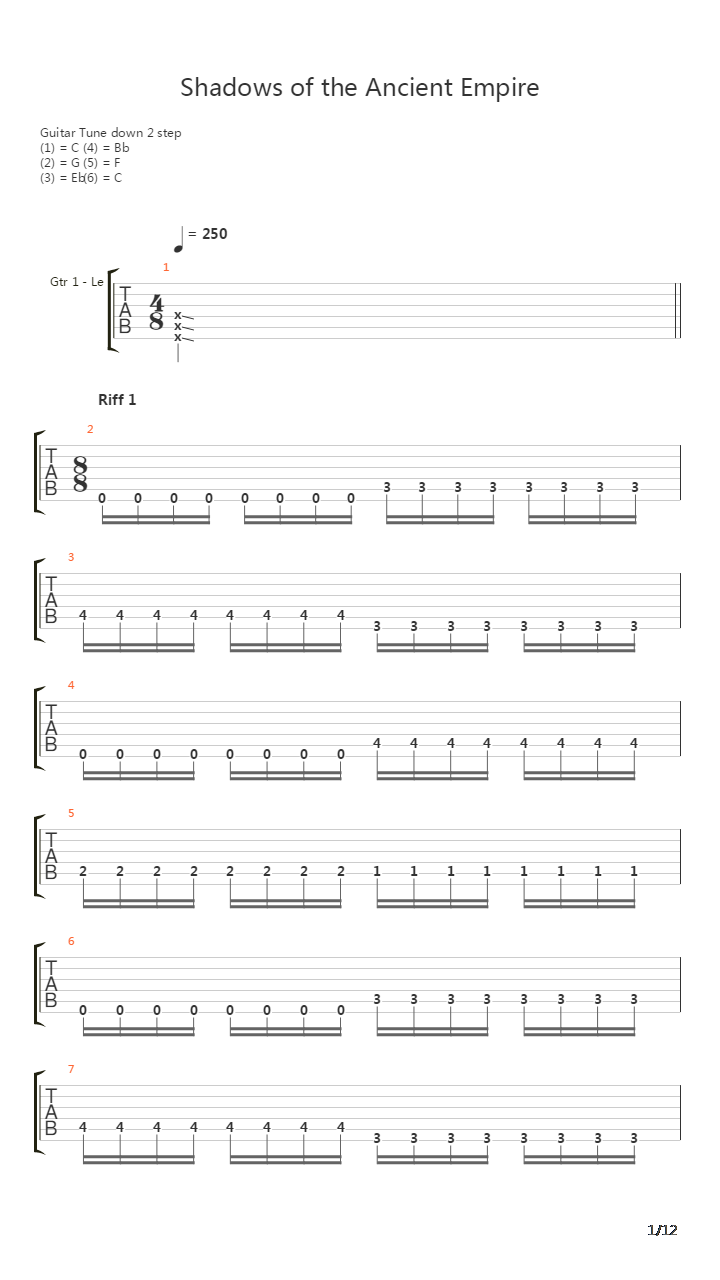 Shadows Of The Ancient Empire吉他谱