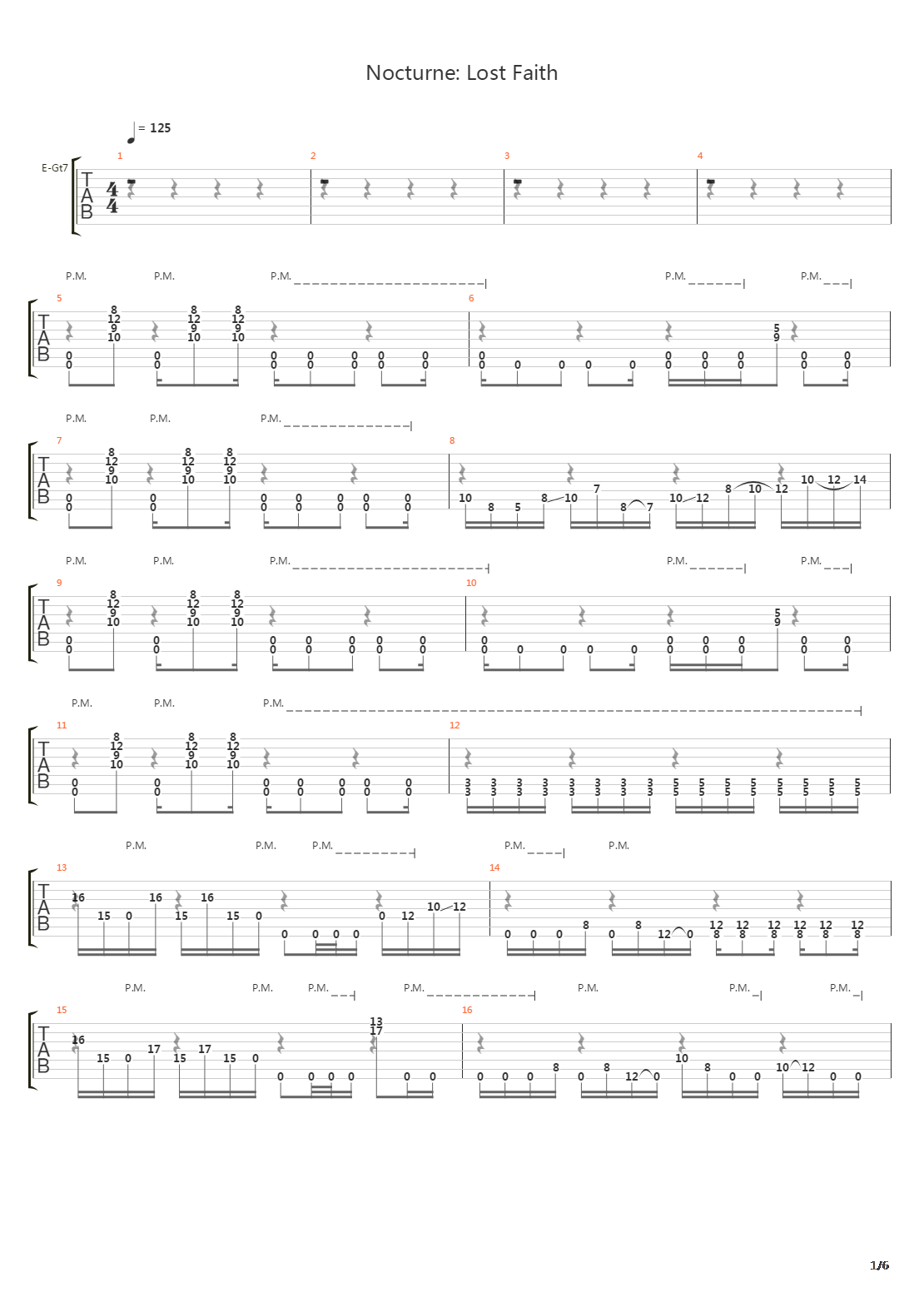 Nocturne Lost Faith吉他谱