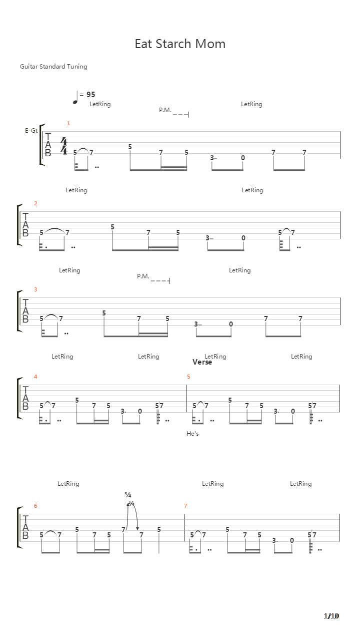 Eat Starch Mom吉他谱