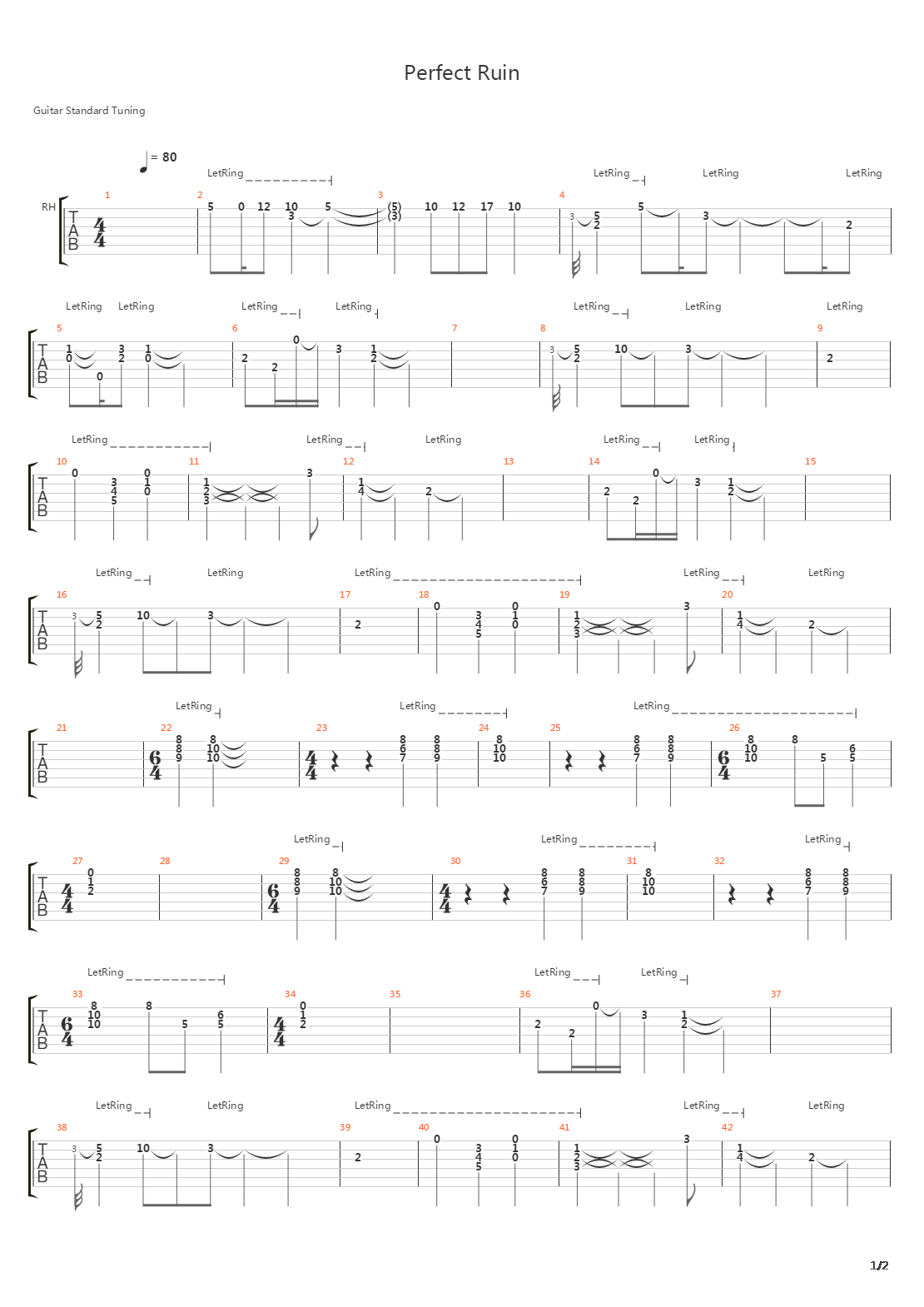 Perfect Ruin吉他谱