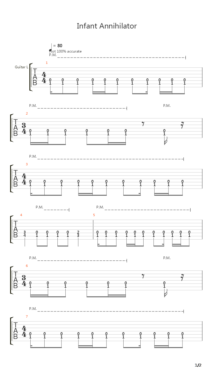 Infant Annihilator Intro吉他谱