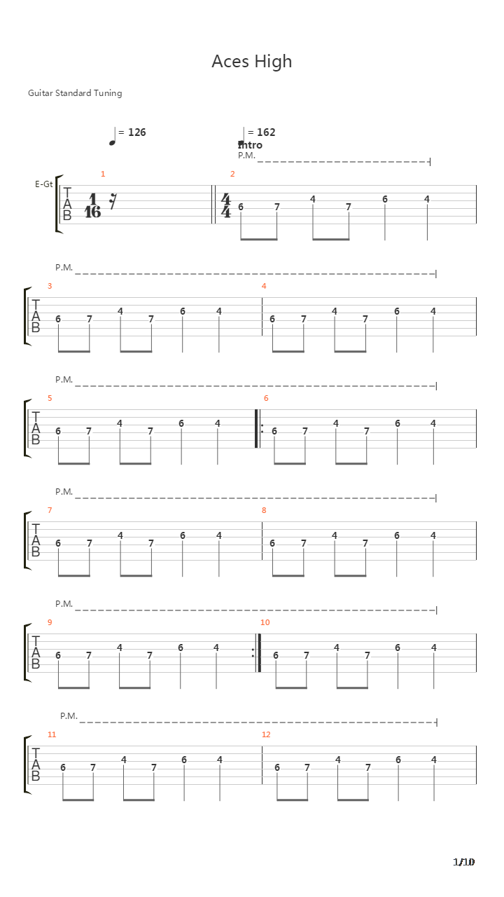 Aces High吉他谱