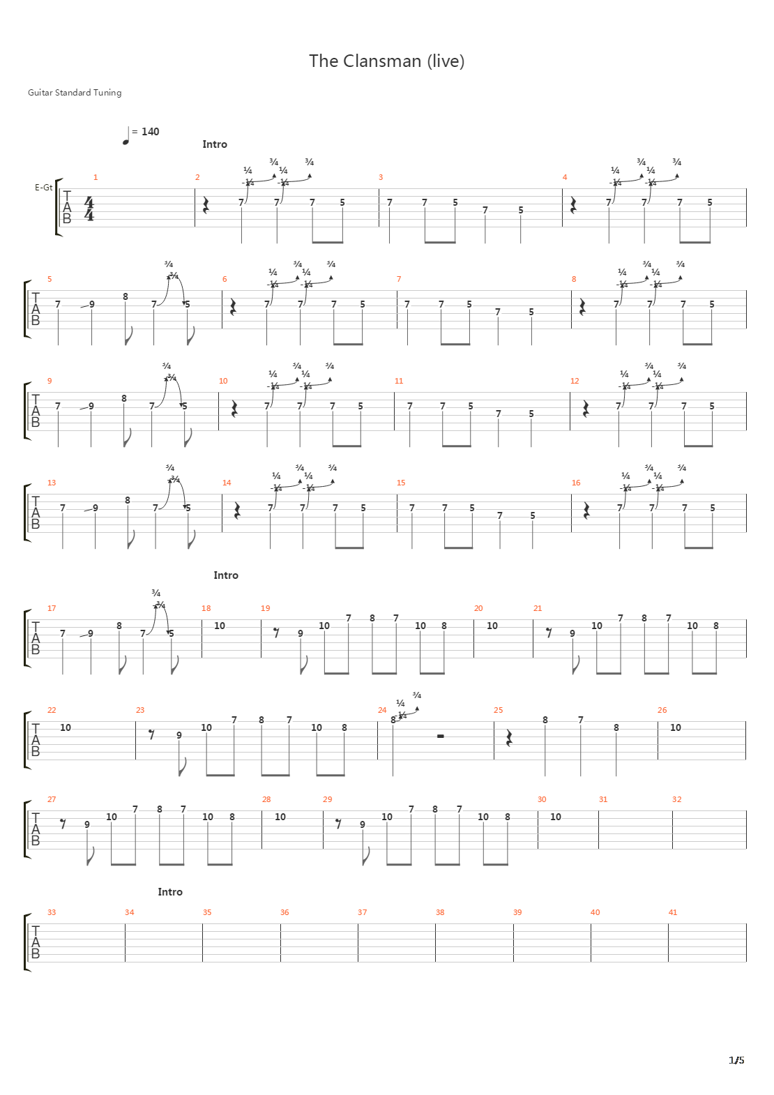 The Clansman吉他谱