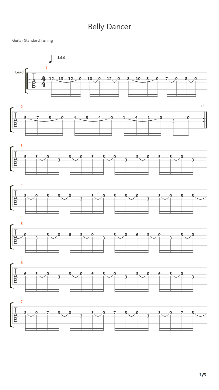 Belly Dancer吉他谱
