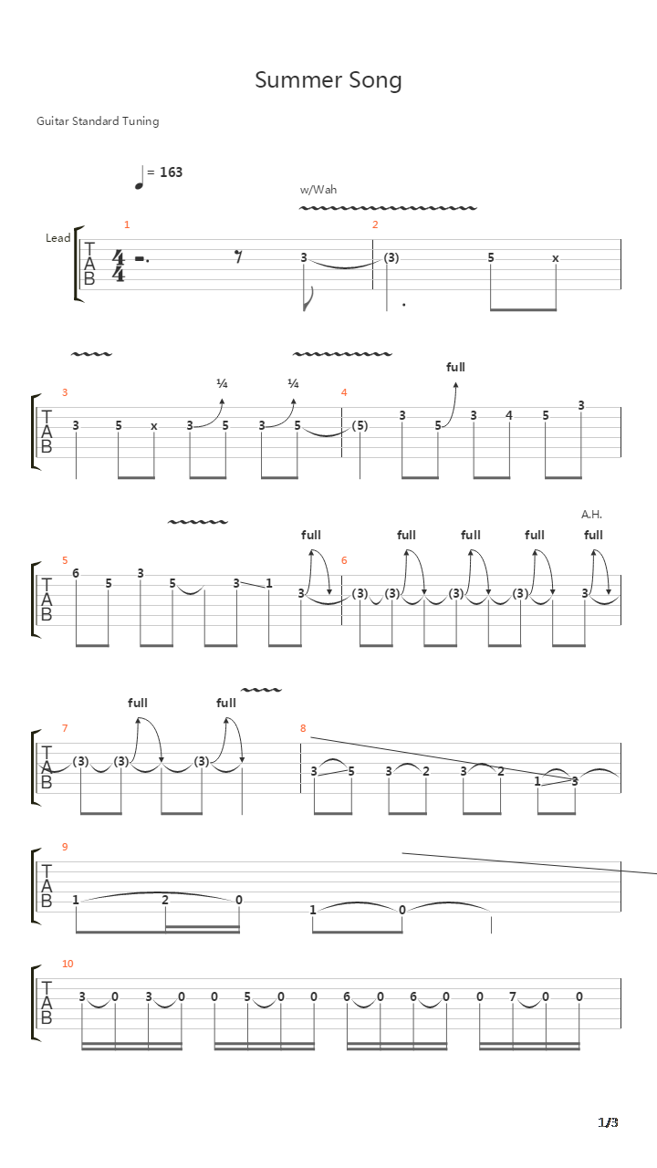 Summer Song吉他谱