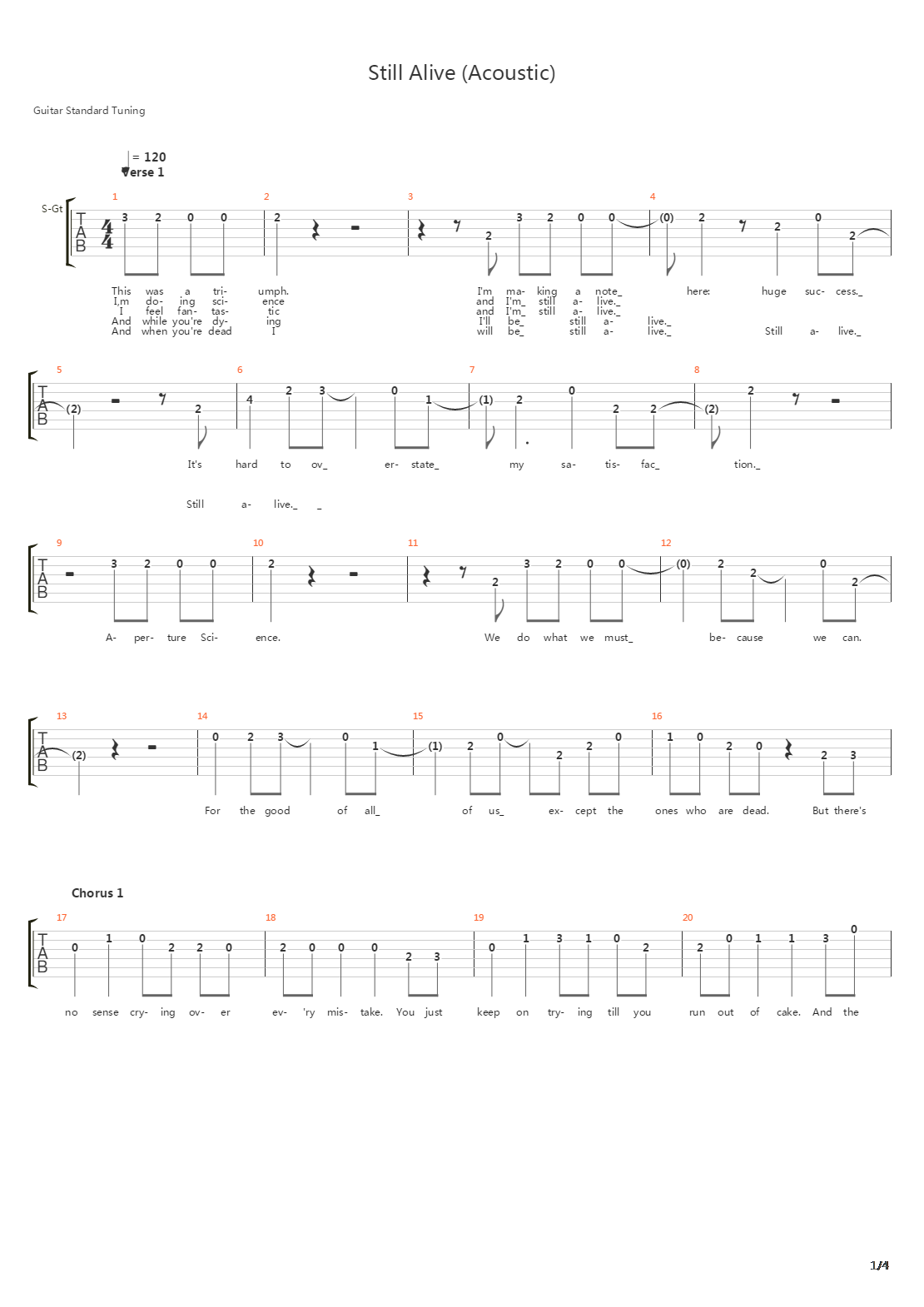 Still Alive吉他谱