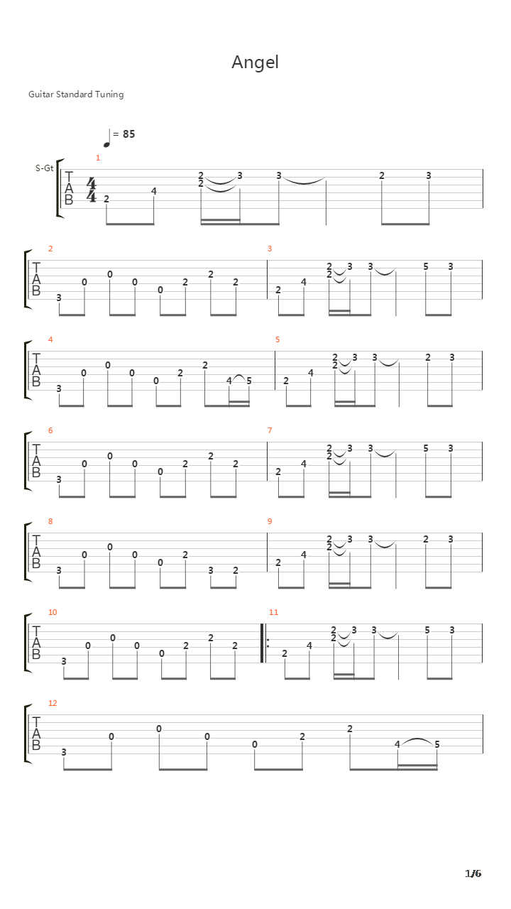 Angel吉他谱