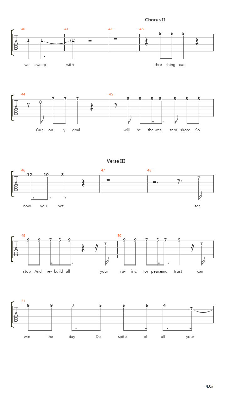 Immigrant Song吉他谱