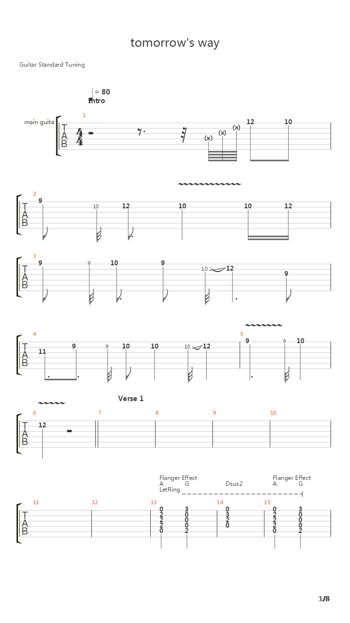 Tomorrow's Way吉他谱