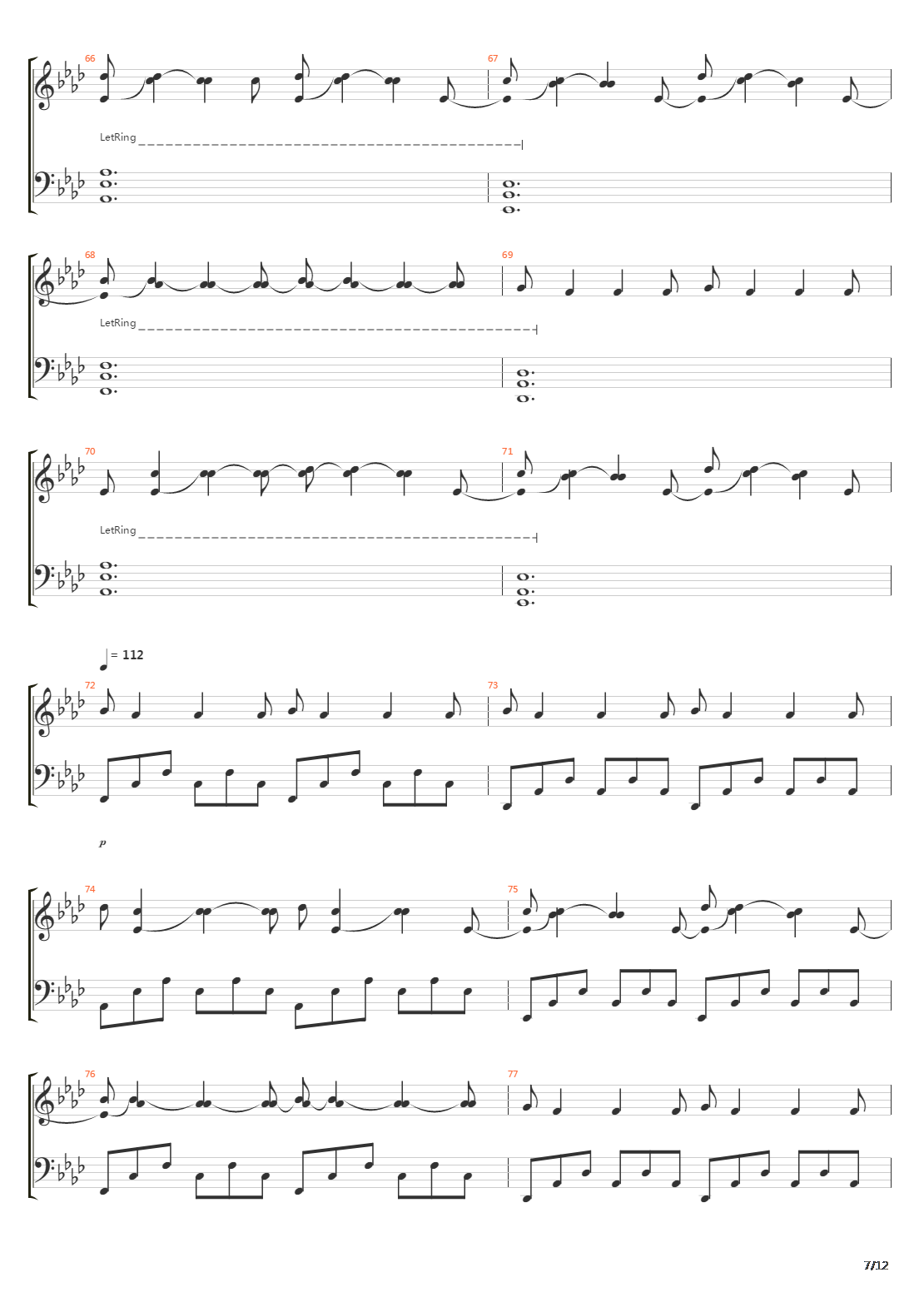 Nuvole Bianche吉他谱