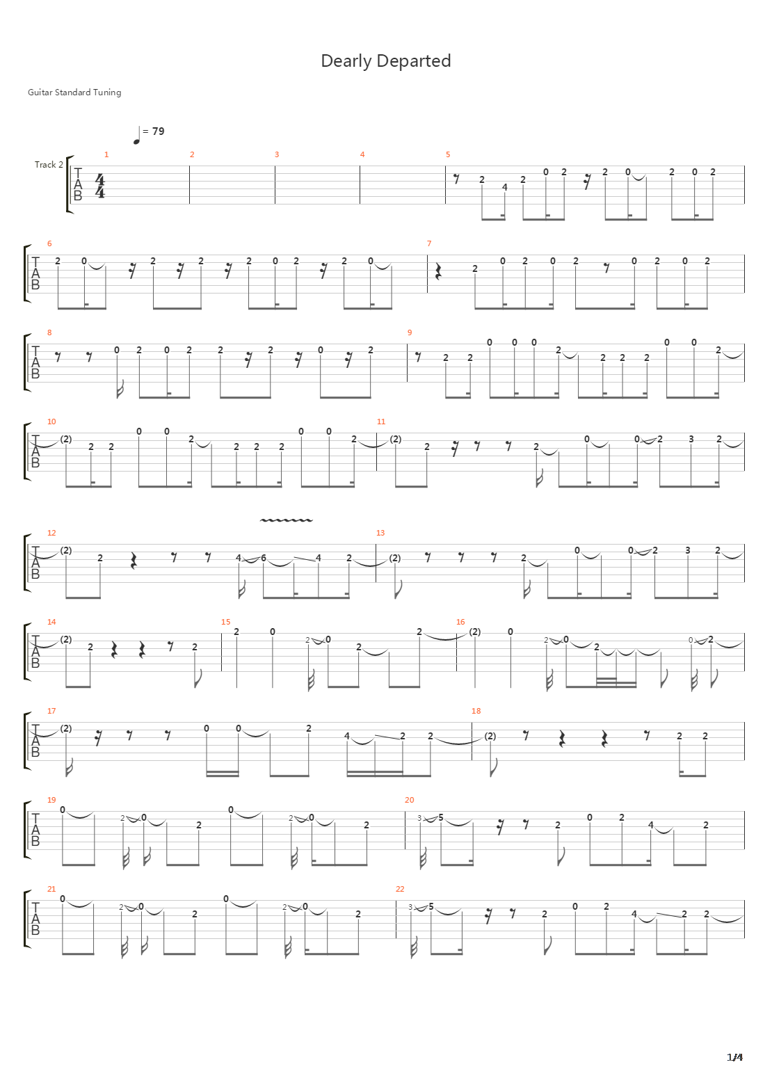 Dearly Departed吉他谱