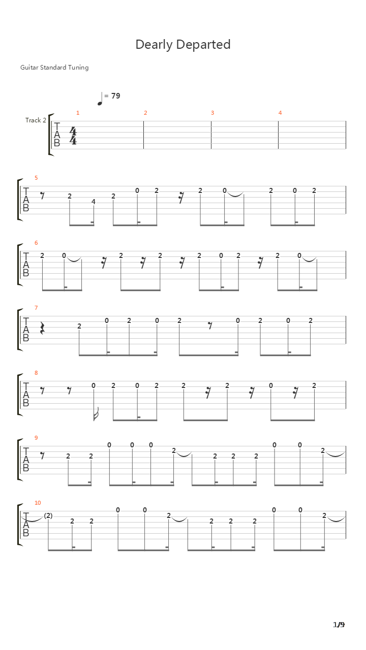 Dearly Departed吉他谱
