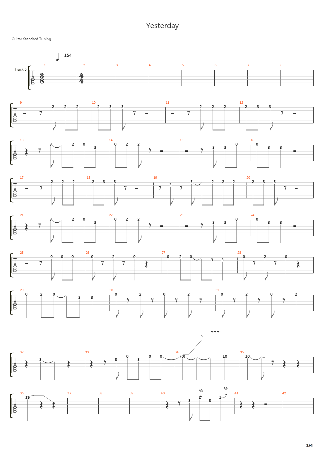 Yesterday吉他谱