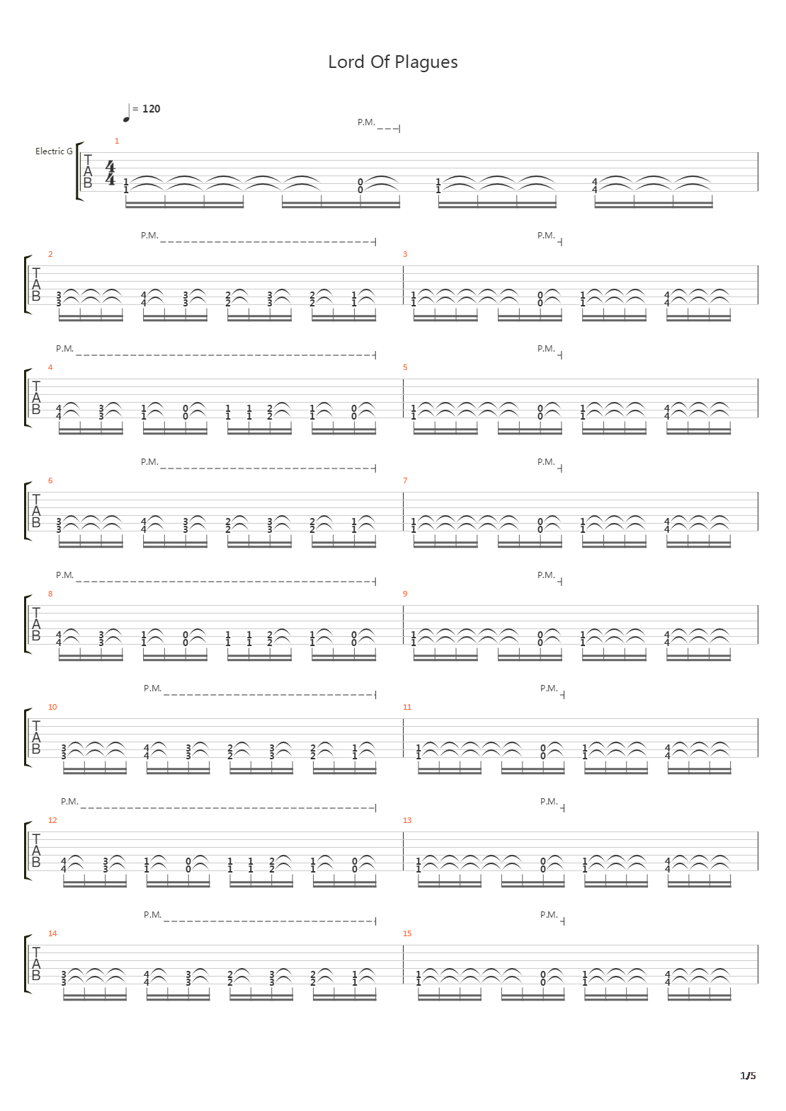 Lord Of Plagues吉他谱