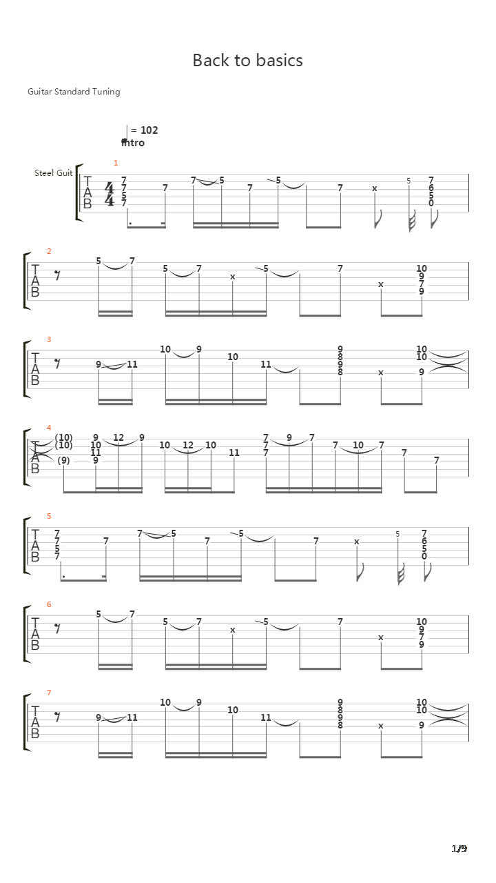 Back to basics吉他谱