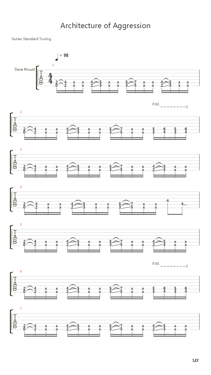 Architecture Of Aggression吉他谱