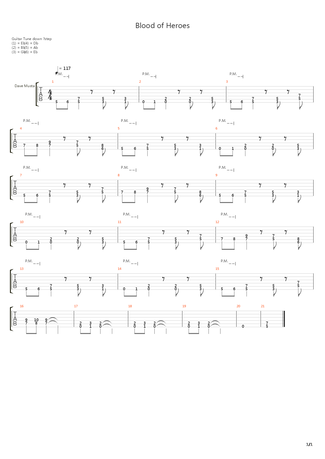 Blood Of Heroes吉他谱