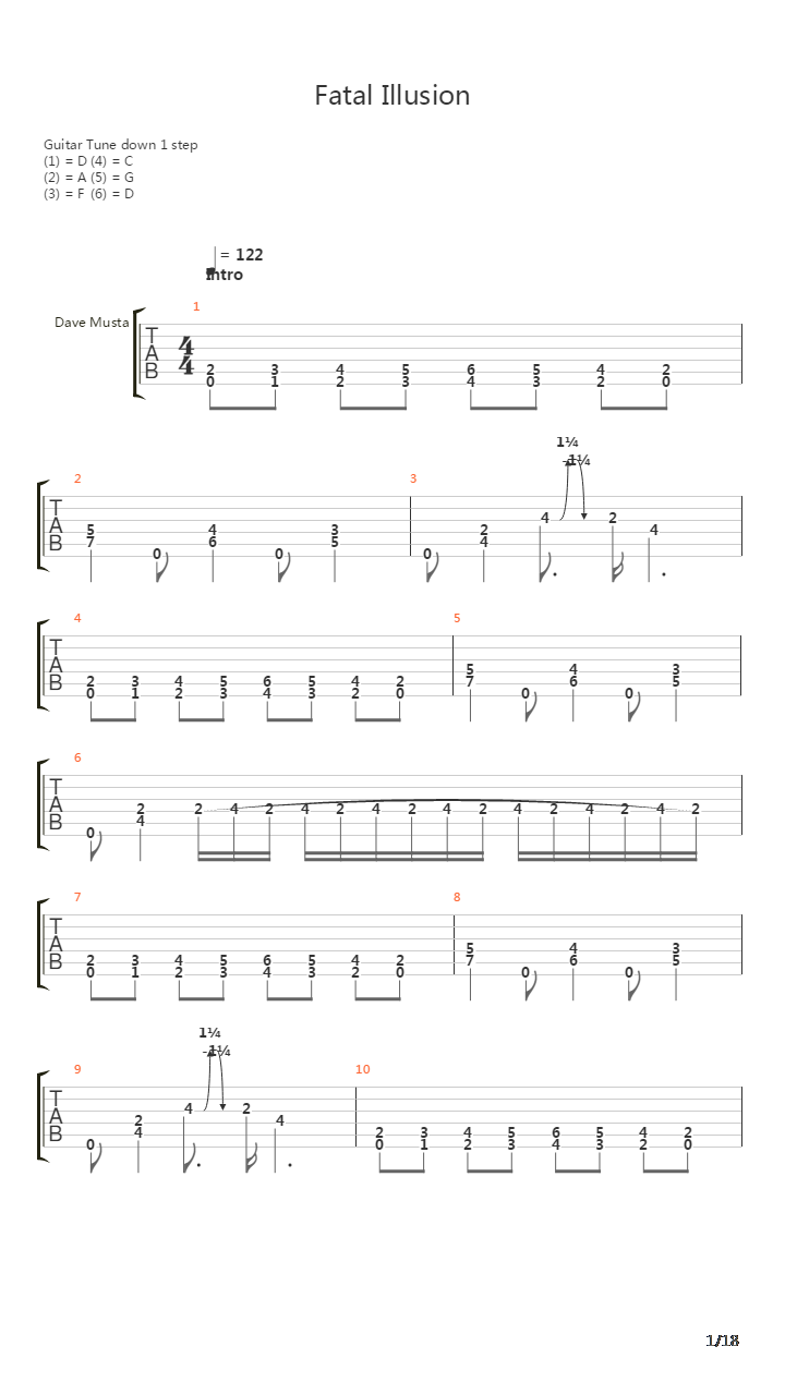 Fatal Illusion吉他谱