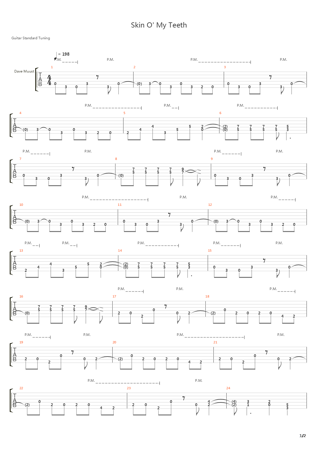 Skin O My Teeth吉他谱