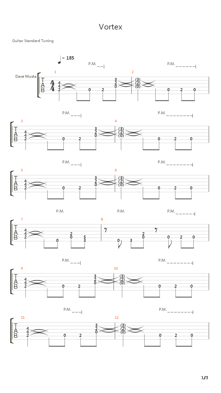 Vortex吉他谱