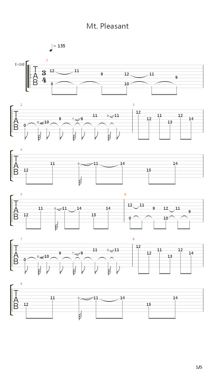 Mt Pleasant吉他谱
