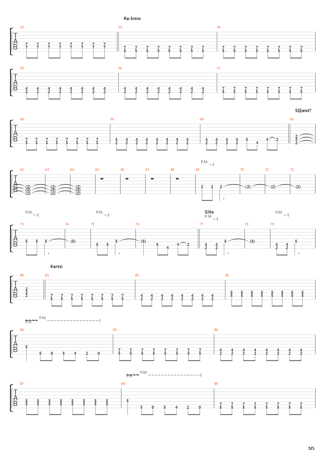 Punamultaa吉他谱