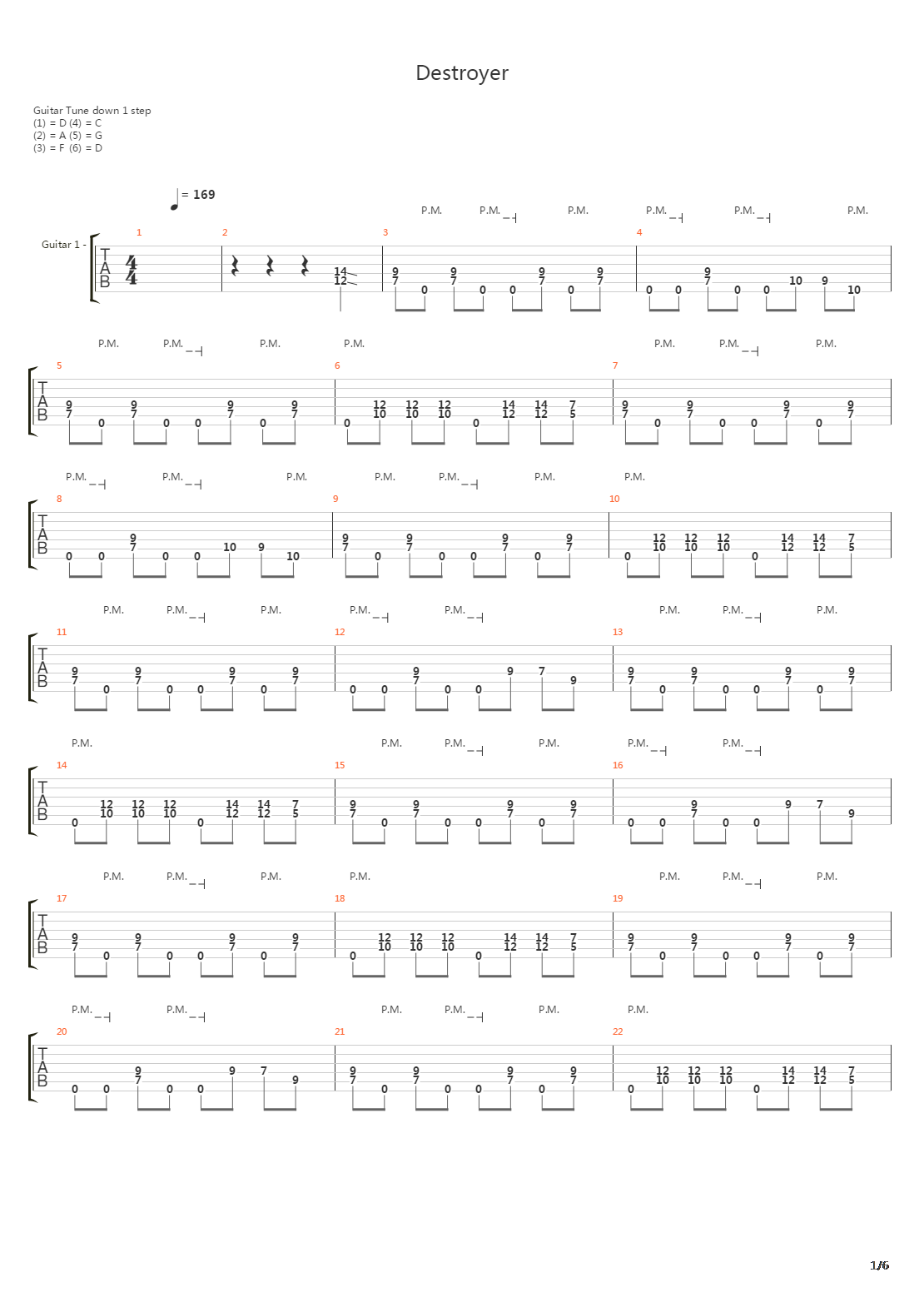 Destroyer吉他谱