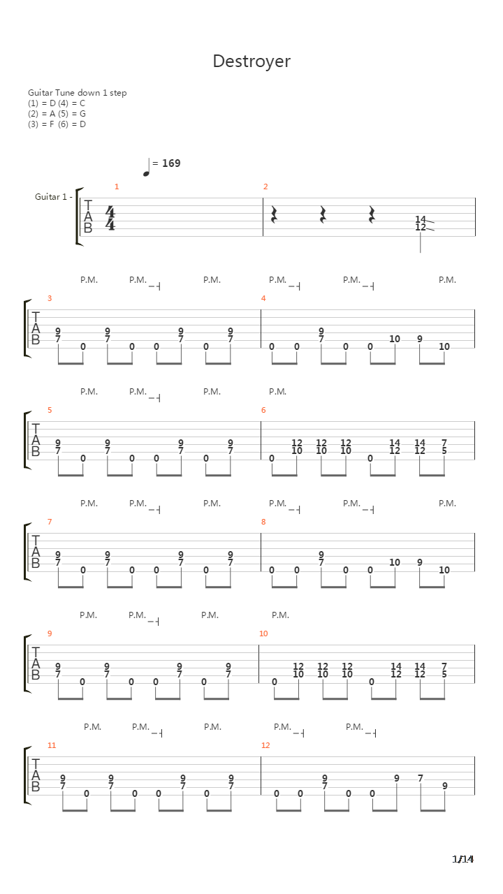 Destroyer吉他谱