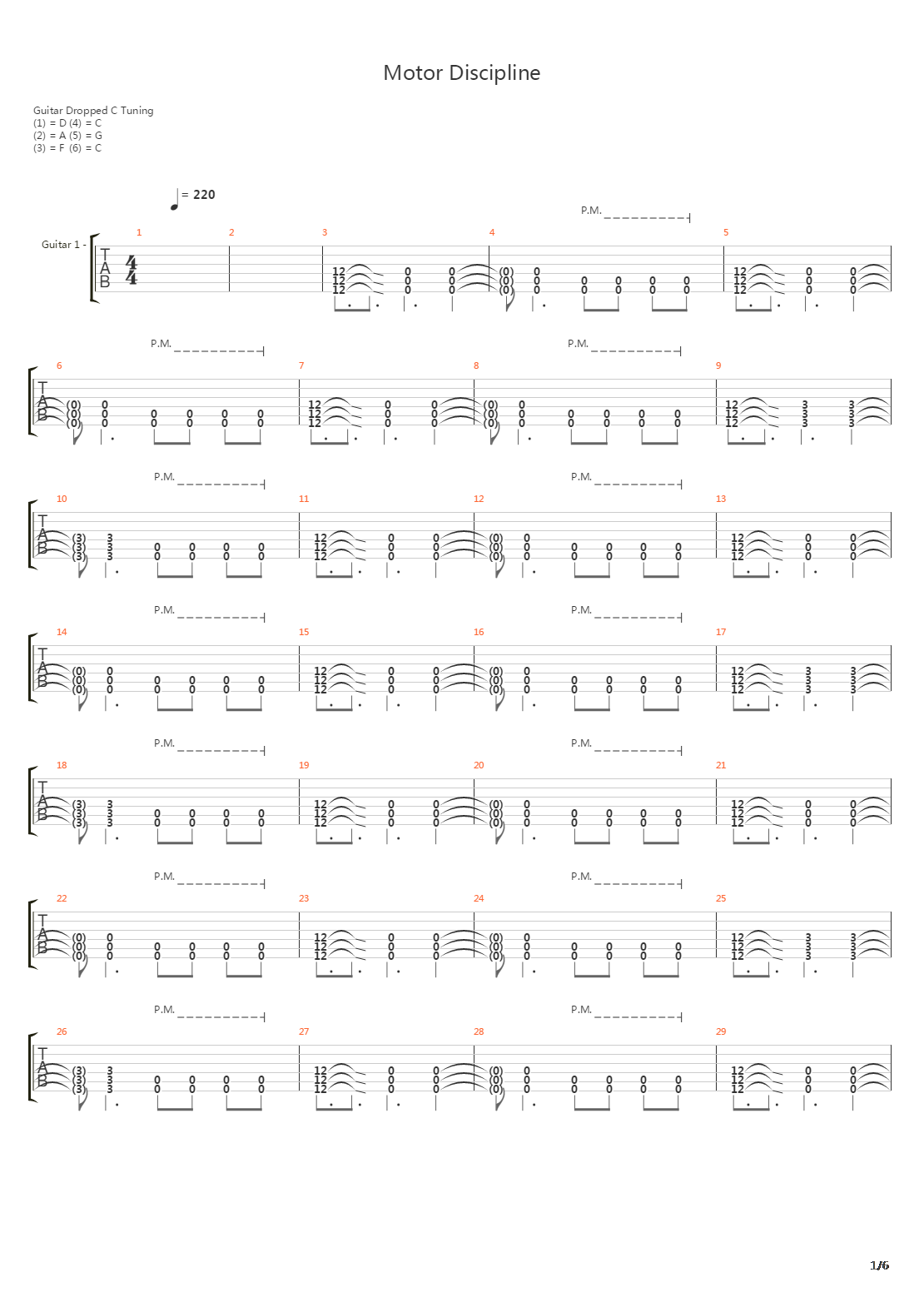 Motor Discipline吉他谱